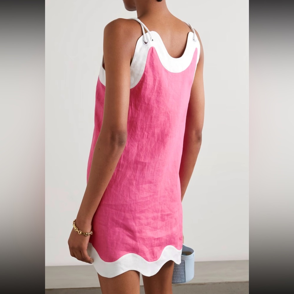 πΊπHPππΊ NWT Staud Renata Mini Dress Blossom White - Picture 7 of 16